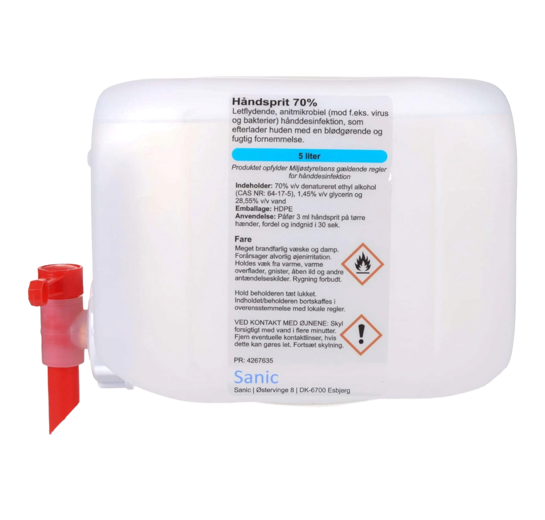 5 liter håndsprit med tappehane